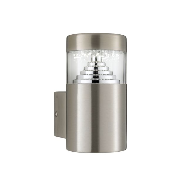 Searchlight Brooklyn - buiten wandverlichting - 8 x 14 cm - 1,8W LED incl. - IP44 - roestvrij staal