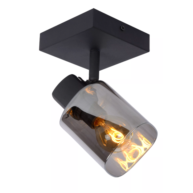 Lucide Alion - opbouwspot - 10 x 10 x 18 cm - zwart gerookt