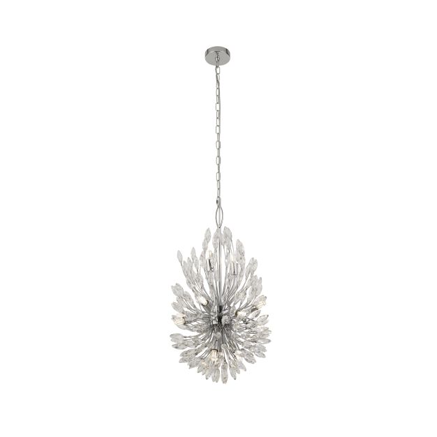 Searchlight Peacock - hanglamp - Ø 37 x 200 cm - chroom