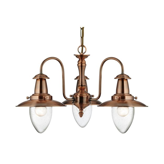 Searchlight Fisherman - luster - Ø 52 x 86 cm - koper