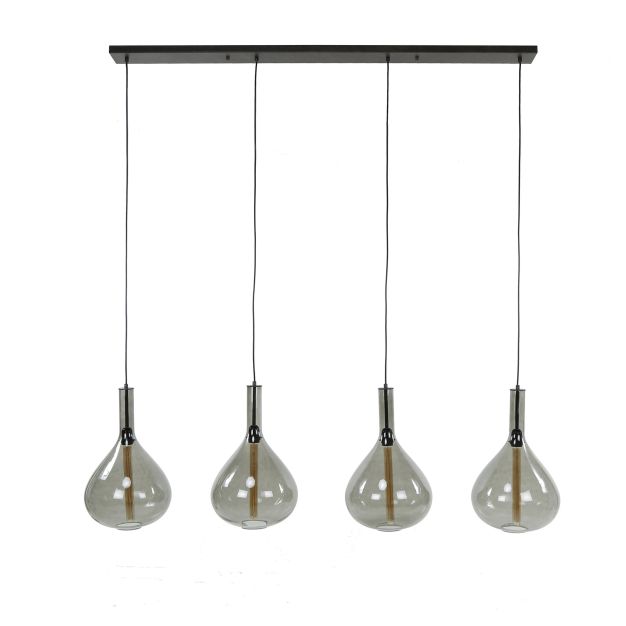 Vico Drop Glass - hanglamp - 164 x 30 x 150 cm - zwart