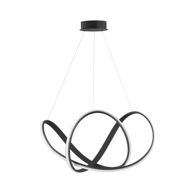 Nova Luce Apus - hanglamp - Ø 70 x 120 cm - 50W dimbare LED incl. - zand zwart