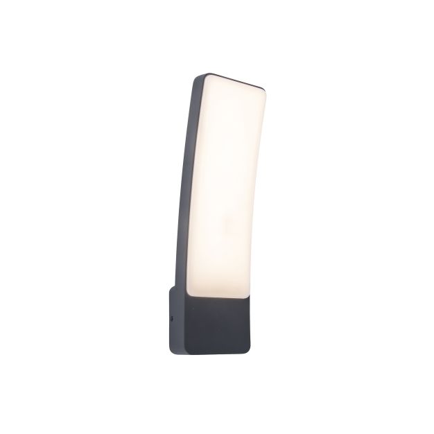 Lutec Kira - buiten wandverlichting - 11 x 8,3 x 31,1 cm - 17,3W LED incl. - IP54 - donkergrijs - wit