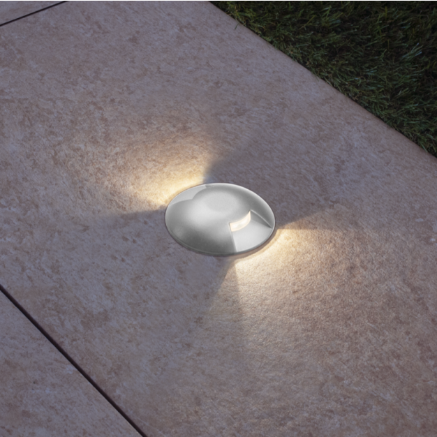 Century Italia Argo - grondspot met 2 vensters - Ø5,8 x 6,5 cm - 0,75W LED incl. - 4000K - IP67 - grijs