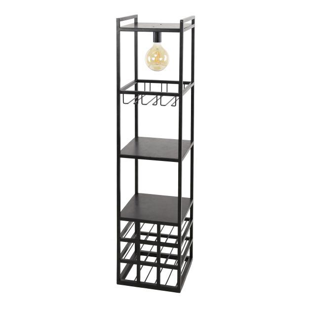 Vico Decorate - wijnrek lamp - 33 x 35 x 132 cm - houtskool