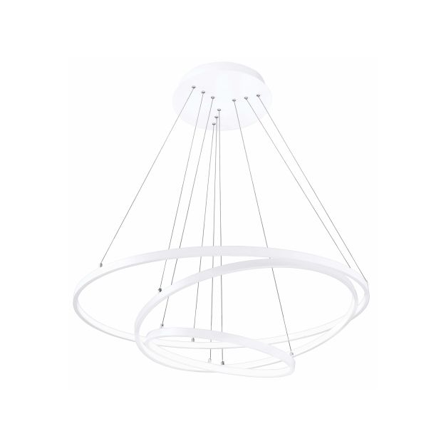Nova Luce Dea - hanglamp - Ø 80 x 120 cm - 145W LED incl. - mat wit