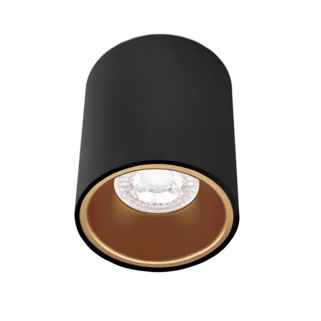 Century Italia Essenza Rondo - opbouwspot 1L - Ø 9,6 x 10,2 cm - goud en zwart