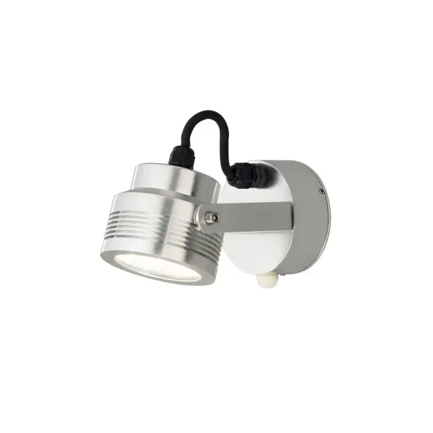 Konstsmide Monza - buiten wandlamp met sensor - 9,5 x 18,5 x 10,5 cm - 6W LED incl. - IP54 - geanodiseerd zilver