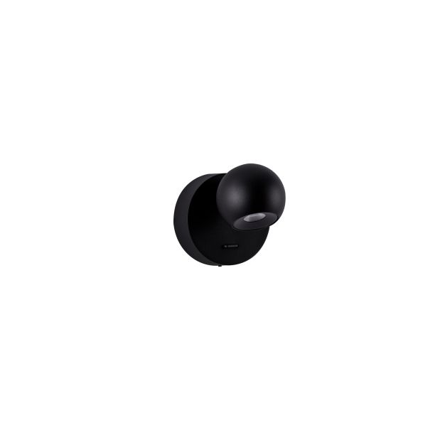 Nova Luce Sfera - wandlamp - Ø 9 x 11 cm - 6W LED incl. - zandzwart