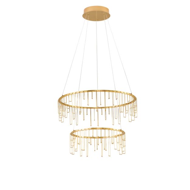 Nova Luce Stellar - hanglamp - Ø 65 x 150 cm - 41W dimbare LED incl. - goud
