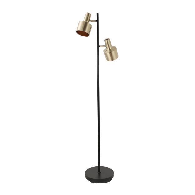 Artdelight Twinkle - vloerlamp - Ø 28 x 150 cm - zwart en mat goud