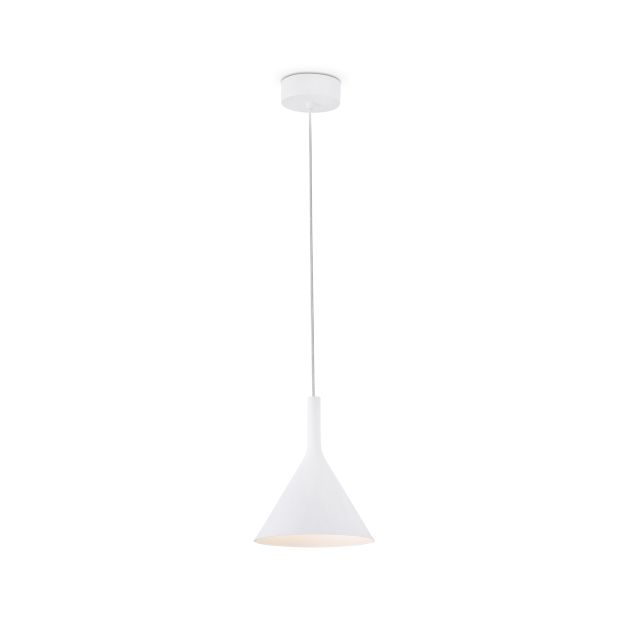 Faro Pam - hanglamp - Ø 16,5 x 21,5 cm - 11W - mat wit