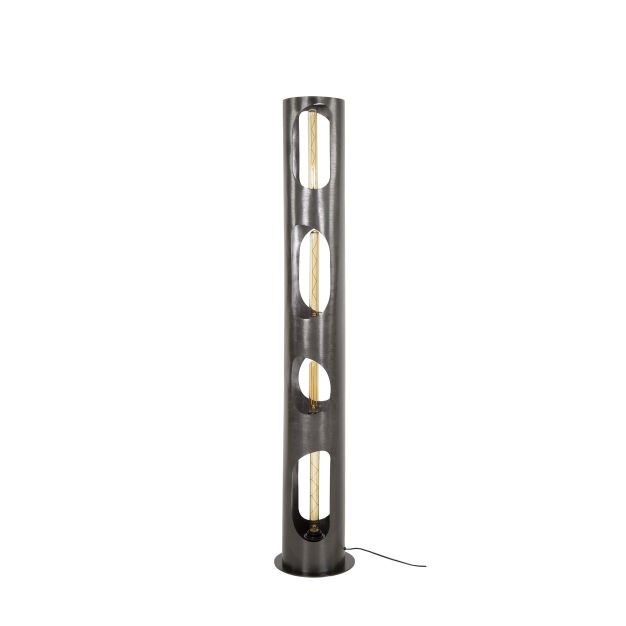 Vico Organic Cylinder XL - vloerlamp - 145 cm - zwart nikkel