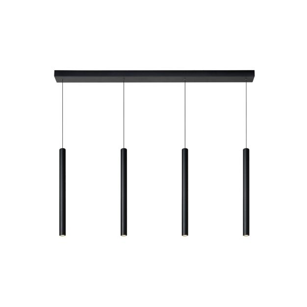 Lucide Lorenz - hanglamp - 120 x 4 x 180 cm - 4 x 4W dimbare LED incl. - zwart