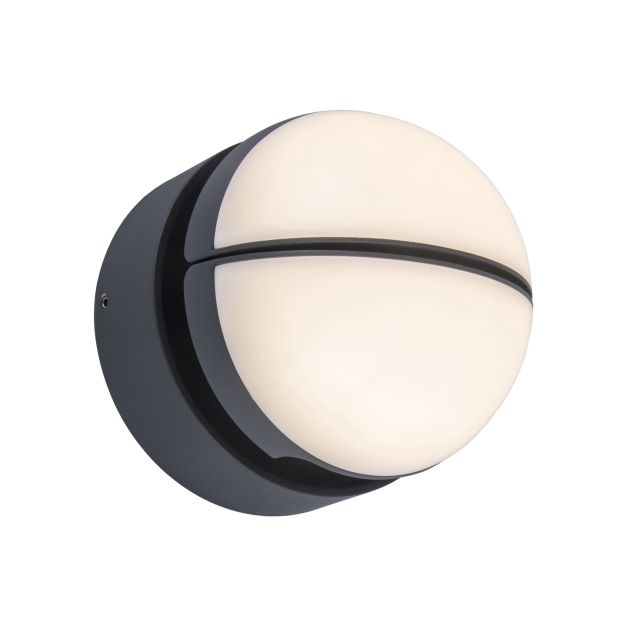 Lutec Eklips - buiten wandverlichting - 16,1 x 14,6 x 16,1 cm - 13W LED incl. - IP54 - donkergrijs