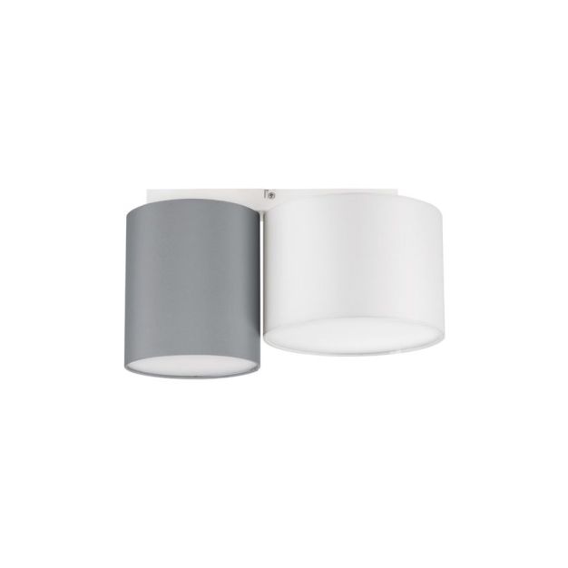 Nova Luce - Bryson - plafondlamp - 35 x 20 x 17 cm - wit en grijs