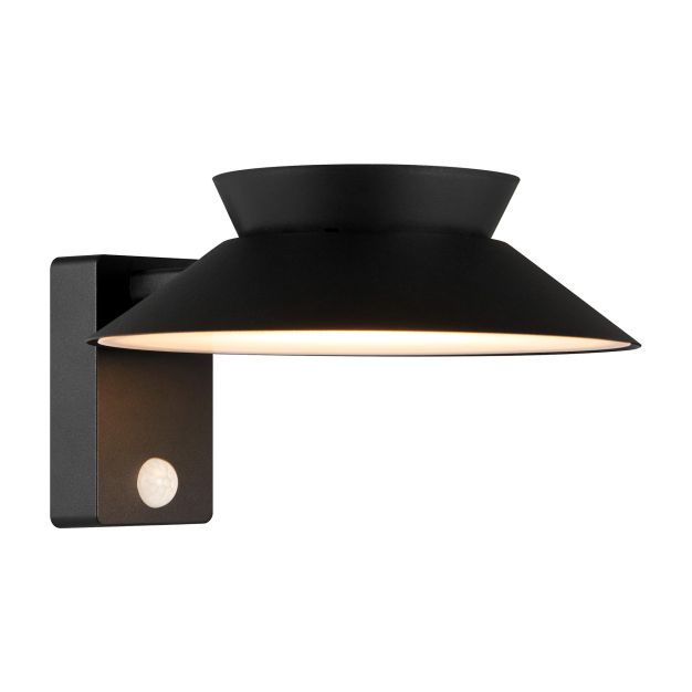 Nordlux Justina - buiten wandverlichting op zonne-energie met bewegingsmelder - 28,5 x 23 x 14,5 cm - 5W LED incl. - IP44 - zwart
