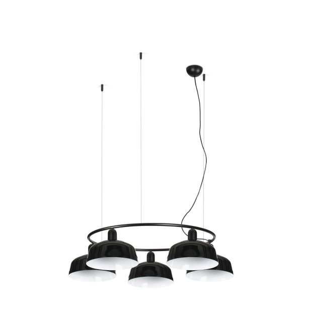 Faro Tatawin M - hanglamp - Ø 96,6 x 100 x 210 cm - satijnzwart en glanszwart