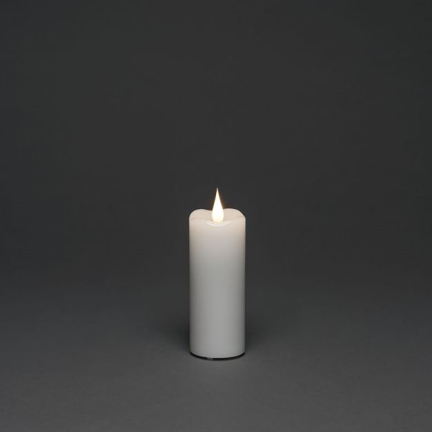 Konstsmide - LED waskaars op batterijen - Ø 5 x 12,7 cm - wit