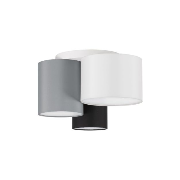 Nova Luce - Bryson - plafondlamp - Ø 35 x 21 cm - zwart, wit en grijs
