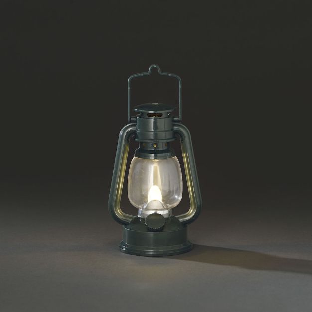 Konstsmide - decoratieve tafellantaarn op batterijen - Ø 10 x 15,5 cm - groen