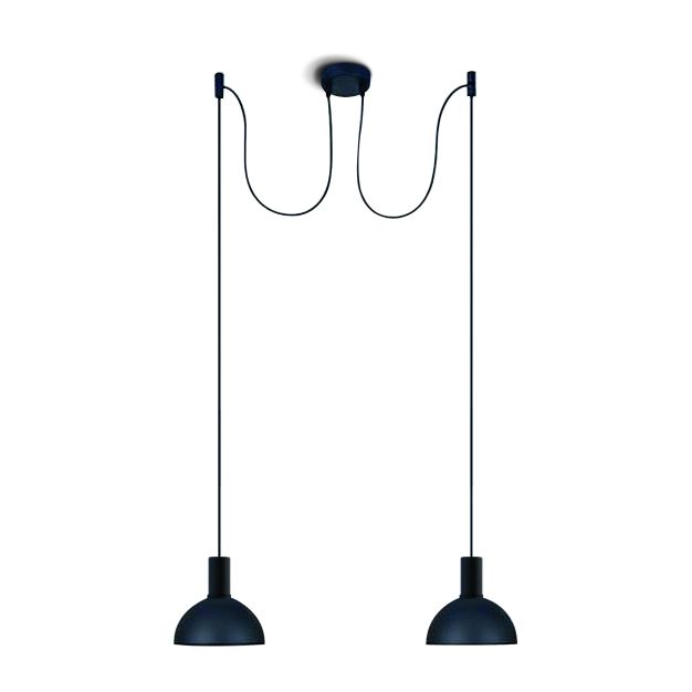 ONE Light E27 Round 2L - hanglamp - Ø 20 x 219,5 cm - zwart