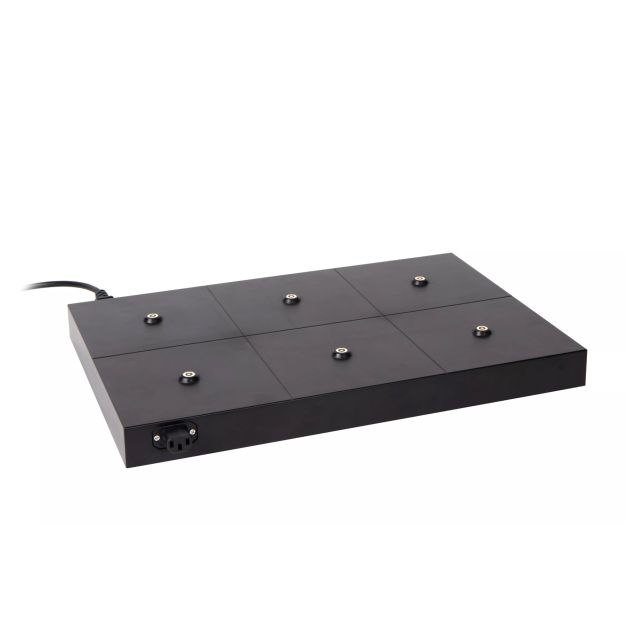 Lucide the dock Justine - Draadloze oplader / oplaadstation / Wireless charger - 46,2 cm x 32,6 cm x 5 cm - max. 6 lampen - zwart