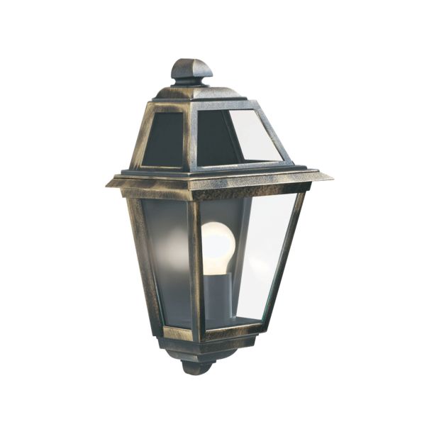 Searchlight New Orleans - buiten wandverlichting - 25 x 39,2 cm - IP44 - zwart en goud