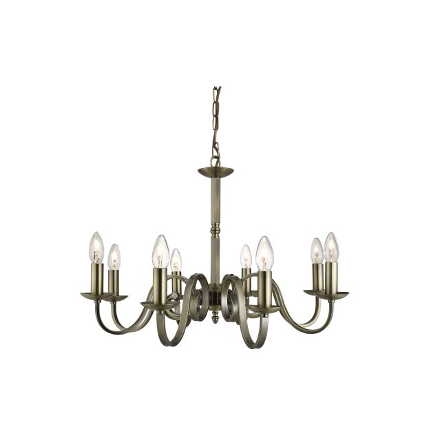 Searchlight Richmond - luster - Ø 65 x 94 cm - antiek messing