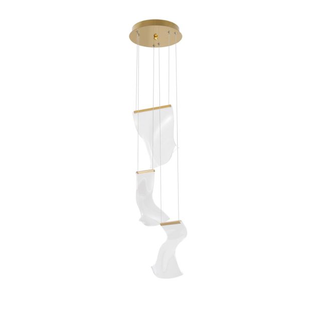 Nova Luce Siderno - hanglamp - Ø 28 x 150 cm - 16W LED incl. - goud