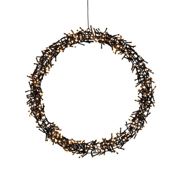 Konstsmide kerstverlichting - LED kerstkrans mat - Ø 50 x 5 cm - IP44 - zwart