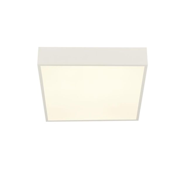 Searchlight Zeus - plafondlamp - 30 x 30 x 6 cm - 16W LED incl. - IP44 - wit en opaal