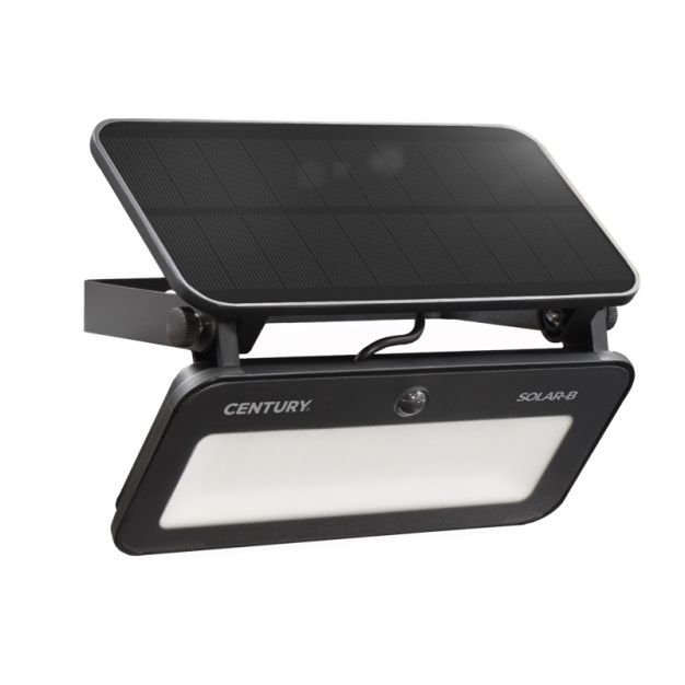 Century Italia Zonne-B - verstraler op zonne-energie met bewegingsensor - 19,4 x 9,7 x 4,4 cm - 12W LED incl. - instelbare lichtkleur - IP65 - zwart
