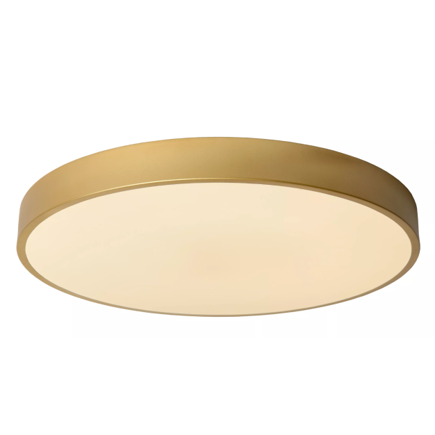Lucide Unar - plafondverlichting - Ø 50 x 5 cm - 36W dimbare LED incl. -  3 stappen dimmer - mat goud