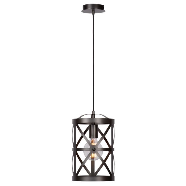 Lucide Castello I - hanglamp - Ø 22 x 125 cm - ijzergrijs
