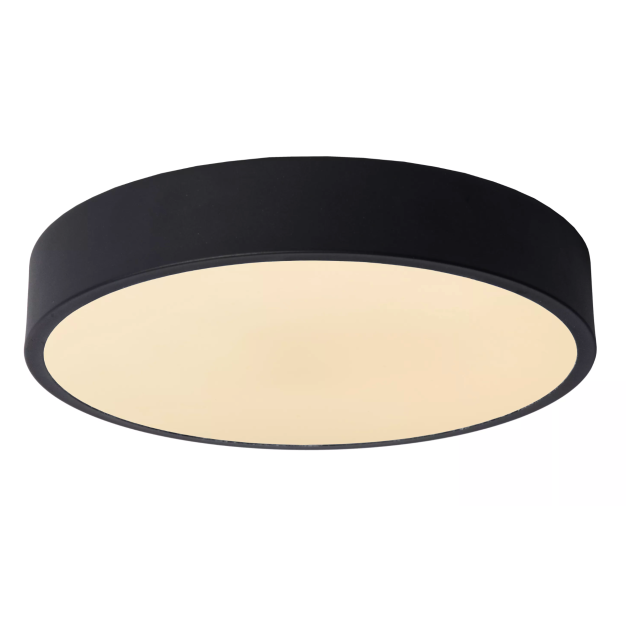 Lucide Unar - plafondverlichting - Ø 30 x 5 cm - 18W dimbare LED incl. -  3 stappen dimmer - zwart