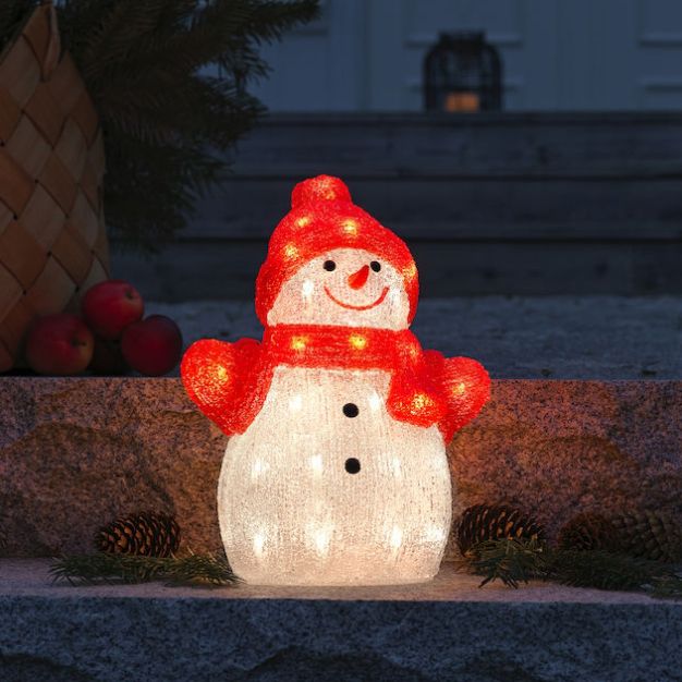 Konstsmide kerstverlichting - sneeuwman - 25 x 18 x 32 cm - IP44 - rood en wit