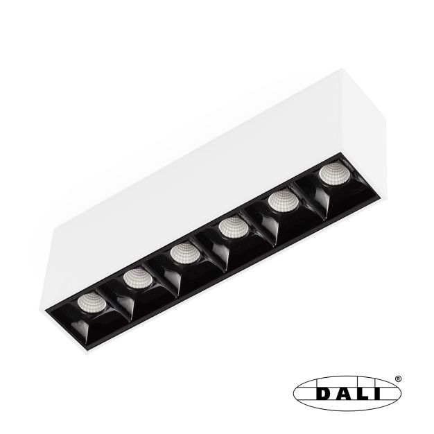 Faro Neso Point-6 - armatuur voor magnetische rail - 16,4 x 3,4 x 5,6 cm - 8W DALI LED warm wit (2700K) incl. - 12° lichtbundel - wit