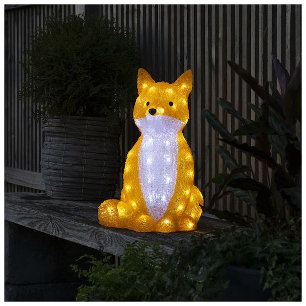 Konstsmide kerstverlichting - vos - 25,5 x 24 x 40 cm - IP44 - oranje en wit