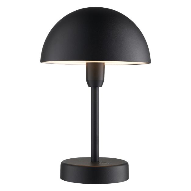 Nordlux Ellen To-Go - draadloze buiten tafellamp met laadstation - Ø 16 x 25 cm - 3 stappen dimbaar - 2,8W LED incl. - IP44 - zwart