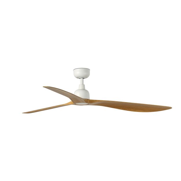Faro Outwood L - plafondventilator - Ø 150 cm - IP44 - mat wit en eiken