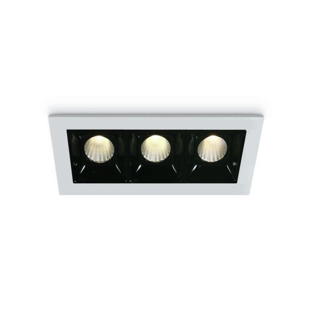 ONE Light Shop Square Boxes - inbouwspot - 106 x 45 mm, 97 x 36 mm inbouwmaat  - 3 x 2W dimbare LED incl. - wit