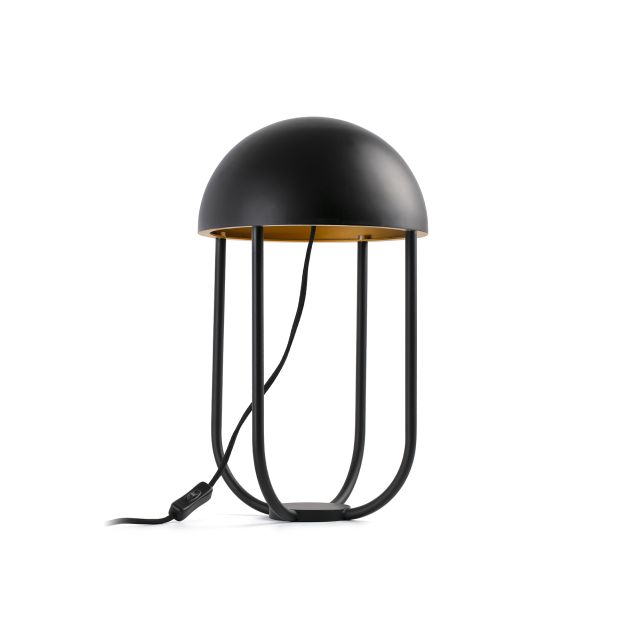 Faro Jellyfish - tafellamp - Ø 25 x 42 cm - 6W LED incl. - zwart en goud