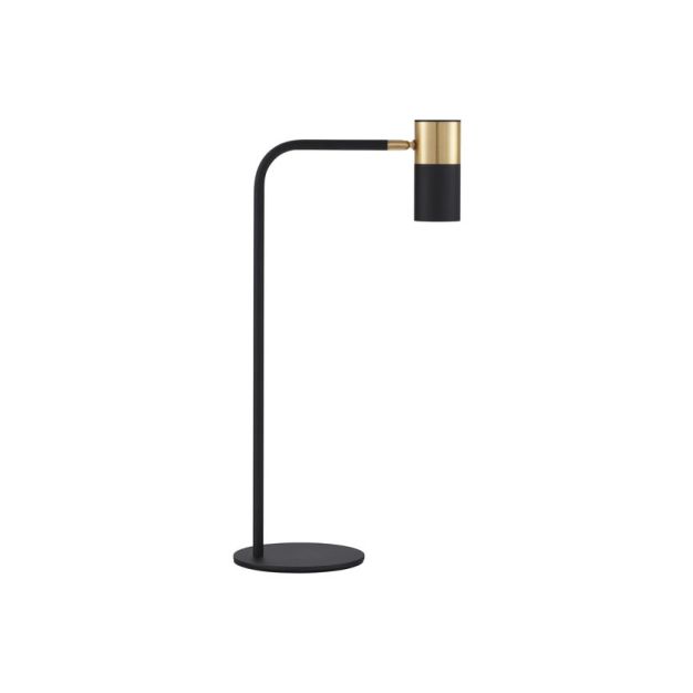 Nova Luce Pongo - tafellamp met schakelaar en USB-stekker - Ø 16 x 55 cm - zandzwart en goud