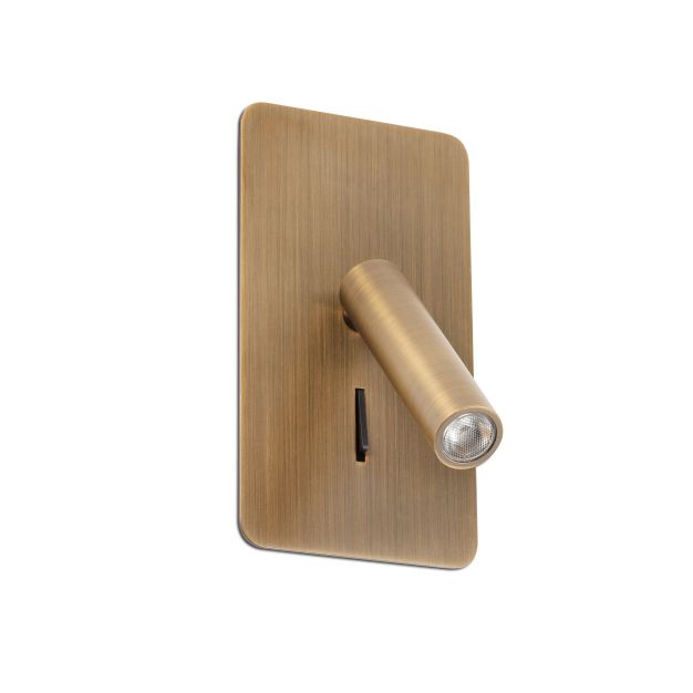 Faro Suau - wandverlichting met schakelaar - 9,5 x 17 cm - 3W LED incl. - brons