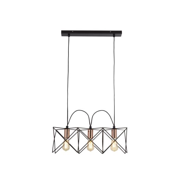 Searchlight Anthea - hanglamp - 55 x 19 x 146 cm - zwart