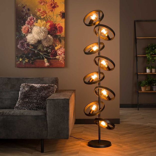 Vico Hover - vloerlamp 8L - 26 x 42 x 162 cm - houtskool