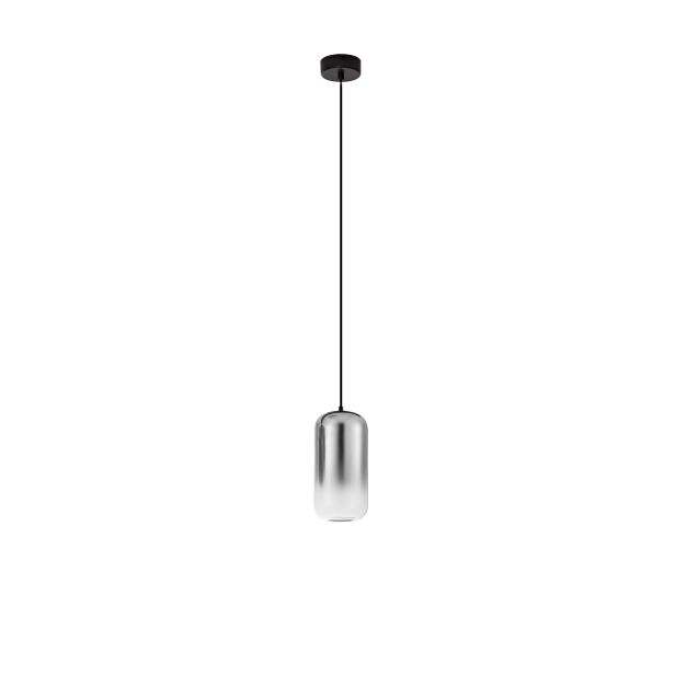 Nova Luce Aelia - hanglamp - Ø 10 x 150 cm - 3W LED incl. - mat zwart en rokerig grijs