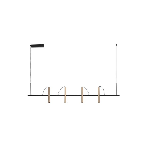 Nova Luce Prato - hanglamp - 150 x 230 x 9,2 cm - 22W dimbare LED incl. - Moca-koffie en zwart