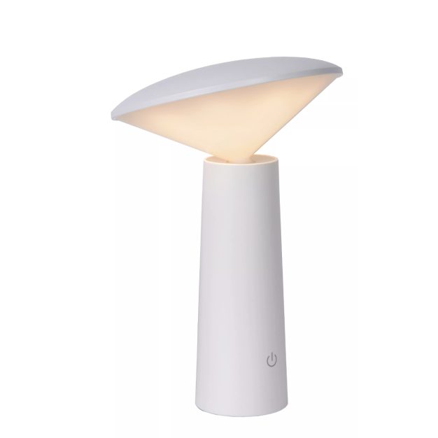 Lucide Jive - oplaadbare buiten tafellamp - Ø 13,9 x 21,3 cm - 4W dimbare LED incl. -  IP44 - wit